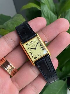 Cartier Tank Must de Onyx dial ref. 6, Luxury, Watches on Carousell