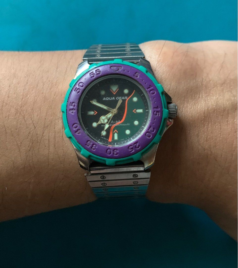 Seiko Vintage Alba Aqua Gear (Category: Women's Watches) located in Naga. Submitted by xkenzero7x (Listing ID 1281460862, Image 1). Description: 4k ( Freeship) pwedi COD /Cash on Delivery pag Malayo via LBC Rare Vintage Seiko Alba Aqua Gear -JDM/Made in Japan -‎V701-6360 Quartz movement -200m Water Resistant -ST. Steel -Medium size (unisex) -Mint condition -Up to 9" Wrist size, adjustable.