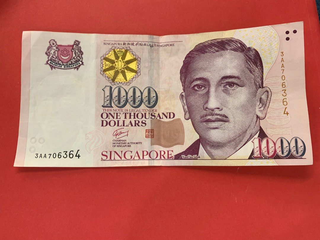 SGD $1000 note AA , Hobbies & Toys, Memorabilia & Collectibles, Currency on  Carousell