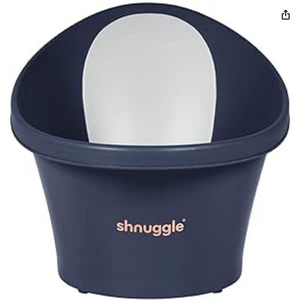 Shnuggle Bath with Plug Navy CL1318 Babies Kids Bathing