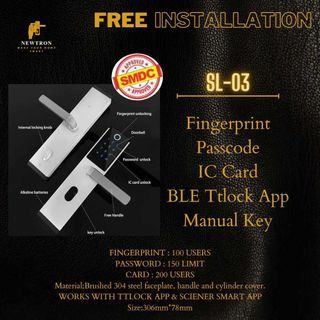 Smart Lock/Digital Lock Ttlock Bluetooth SL-03 FREE INSTALLATION