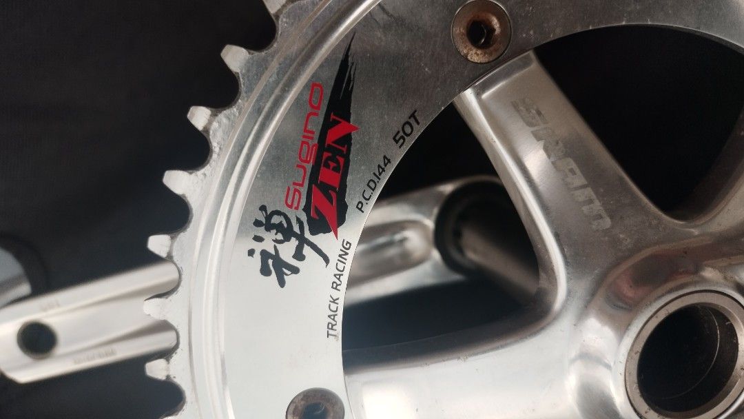 Sram Omnium Crankset with Sugino Zen Chainring, Sports Equipment