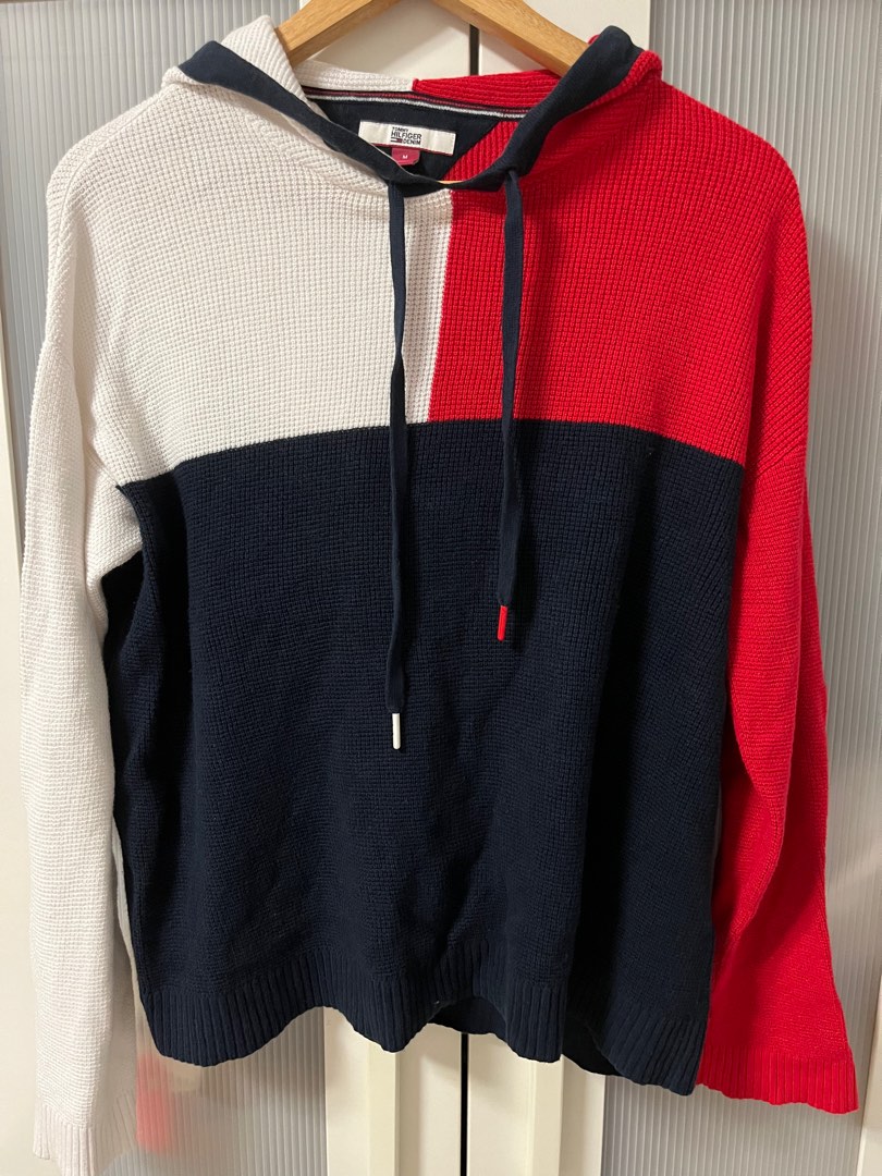 Red white and blue tommy hilfiger hoodie on sale