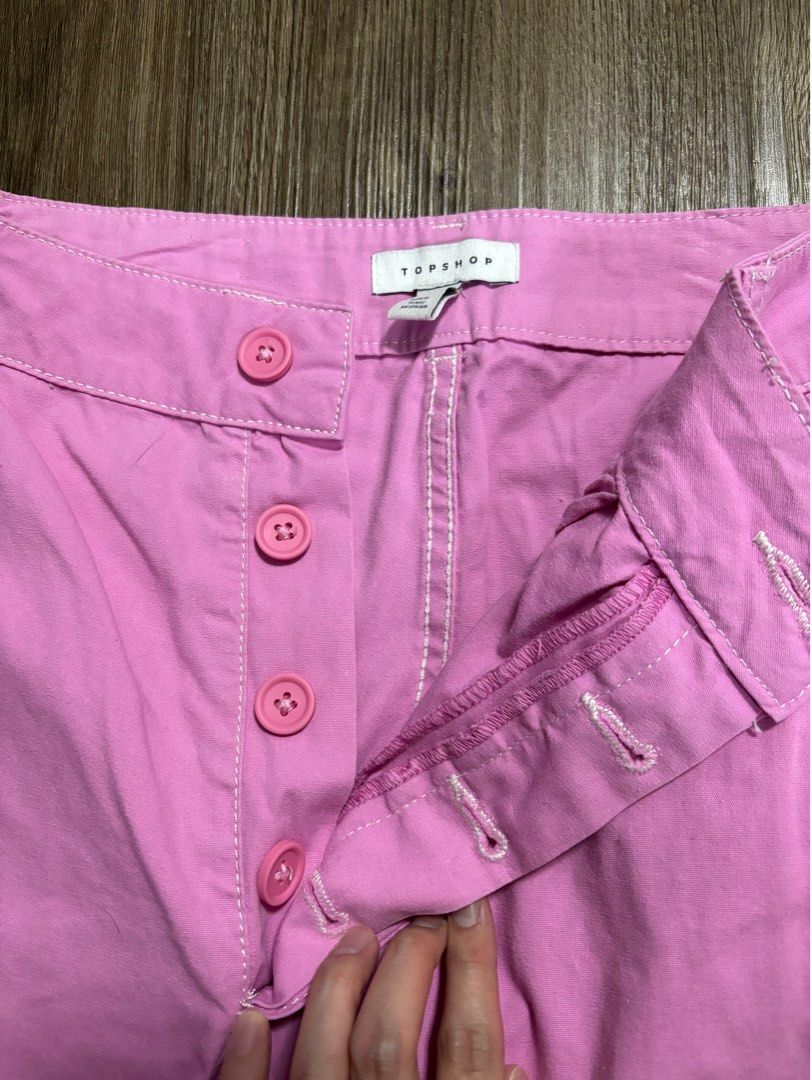 Topshop pink cheap cargo pants