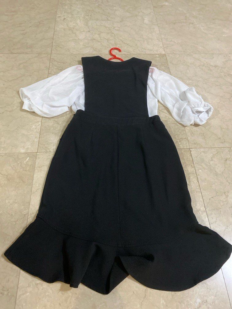 Next black pinafore store dress