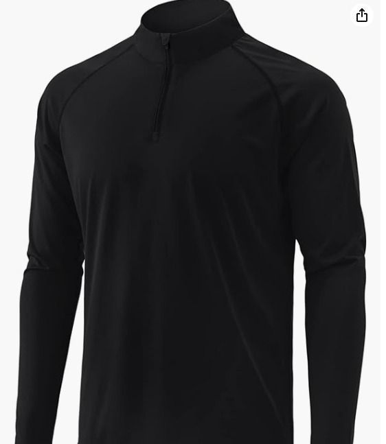  TSLA Men's Long Sleeve Pullover, Dry Fit Running