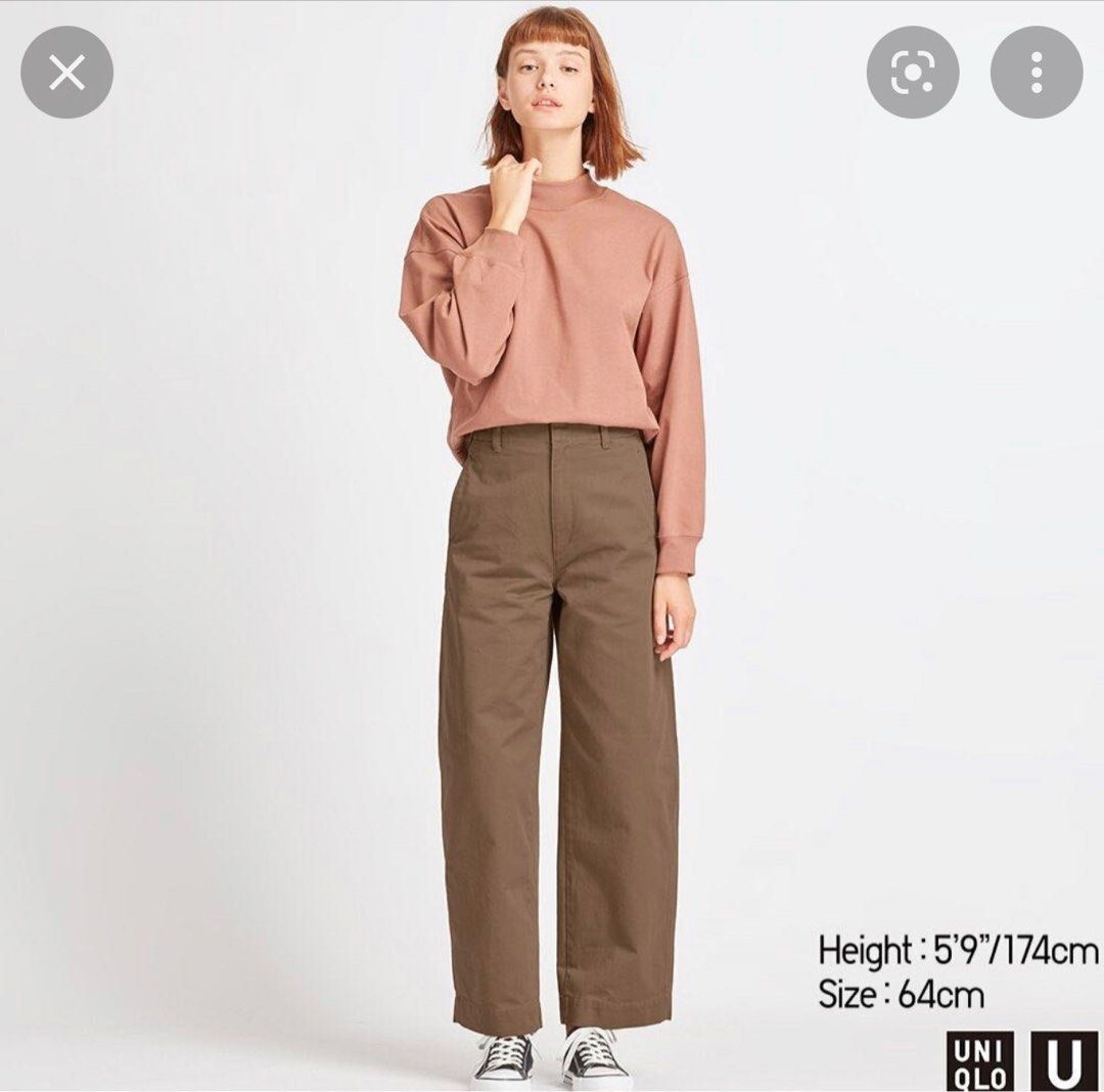 Uniqlo U Wide Fit Curve Pants Women s Fashion Bottoms Jeans Leggings on Carousell