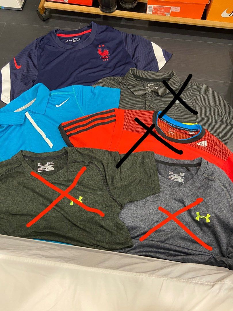 wardrobe clearance Nike under Armour adidas workout dry fit tshirts