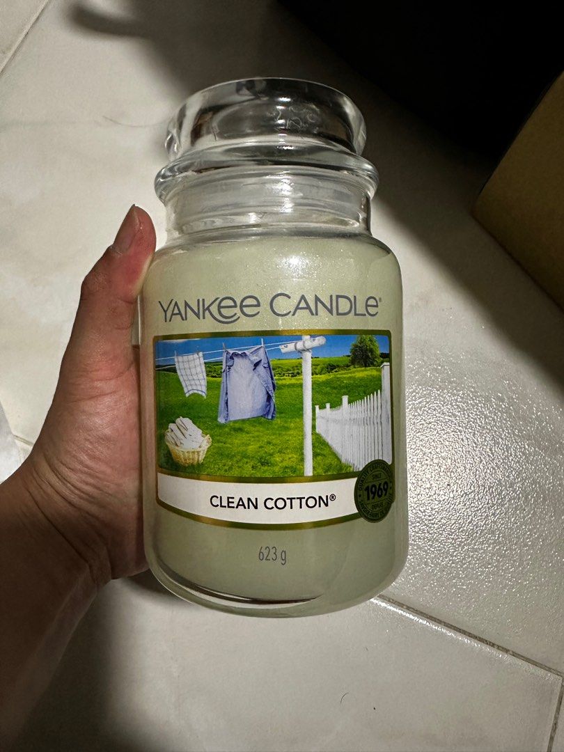 Yankee Candle - Clean Cotton Large Jar 623g, Furniture & Home Living, Home  Fragrance on Carousell
