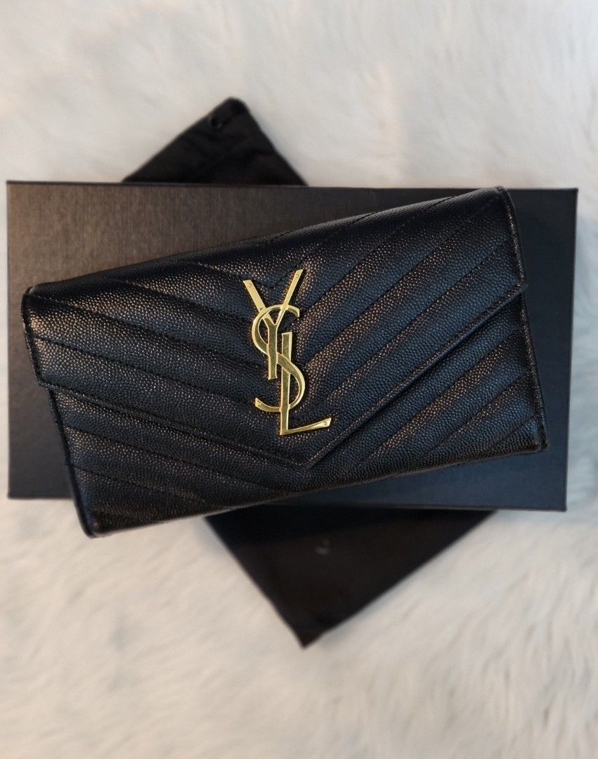 YSL Black Matelasse Leather Monogram Flap Wallet (Category: Luxury Bags & Wallets) located in Daet. Submitted by BagMom (Listing ID 1281455328, Image 2). Description: 📣📣📣📣BIG DISCOUNT❗️❗️❗️❗️ YSL Black Matelasse Leather Monogram Flap Wallet 👉pristine condition 👉with dust bag, box, paper bag and cards 👉Swipe for detailed pics 👉cash only/layaway Disclaimer: BagMom is not associated with the brand featured.All copyrights reserved to the orig