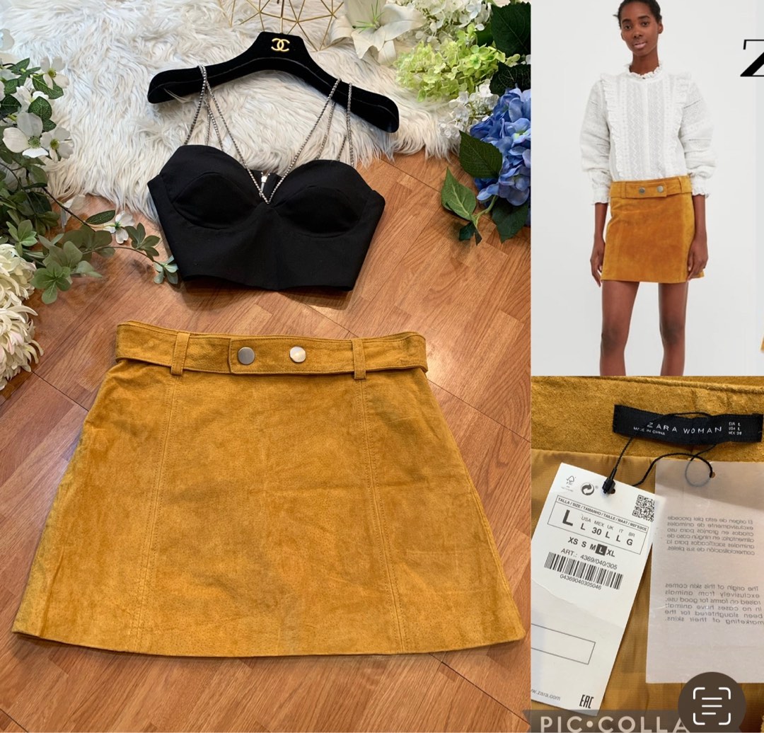 Mustard suede skirt outlet