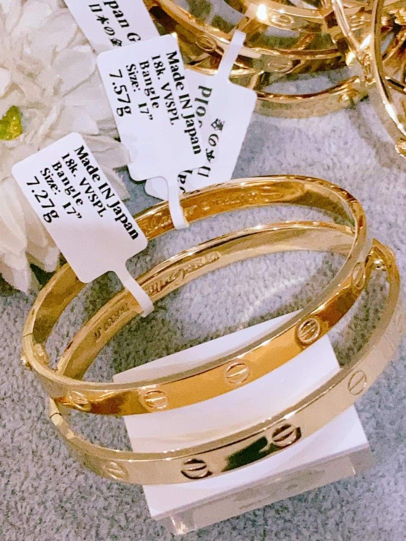 18K Japan Screwtype love Cartier bangle Women s Fashion Jewelry Organizers Bracelets on Carousell