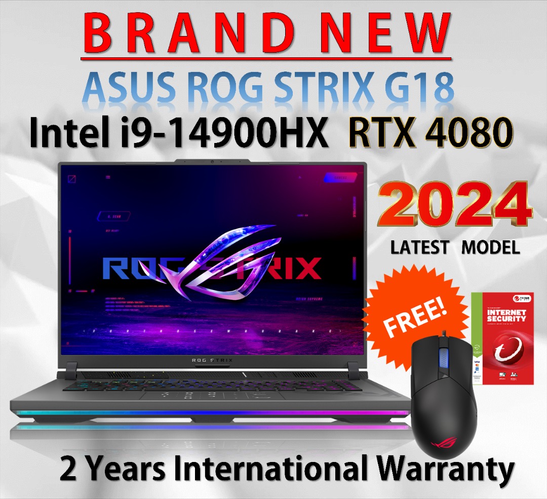 2024 ASUS ROG Strix G18 ( Intel i9-14900HX, RTX 4080, 32GB DDR5 RAM, 18 ...