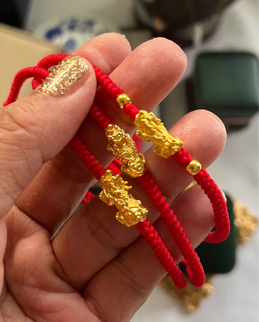 24K Authentic Piyao Infinity Red Adjustable Bracelet
