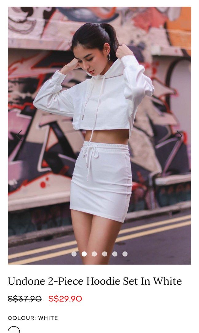 White discount hoodie set
