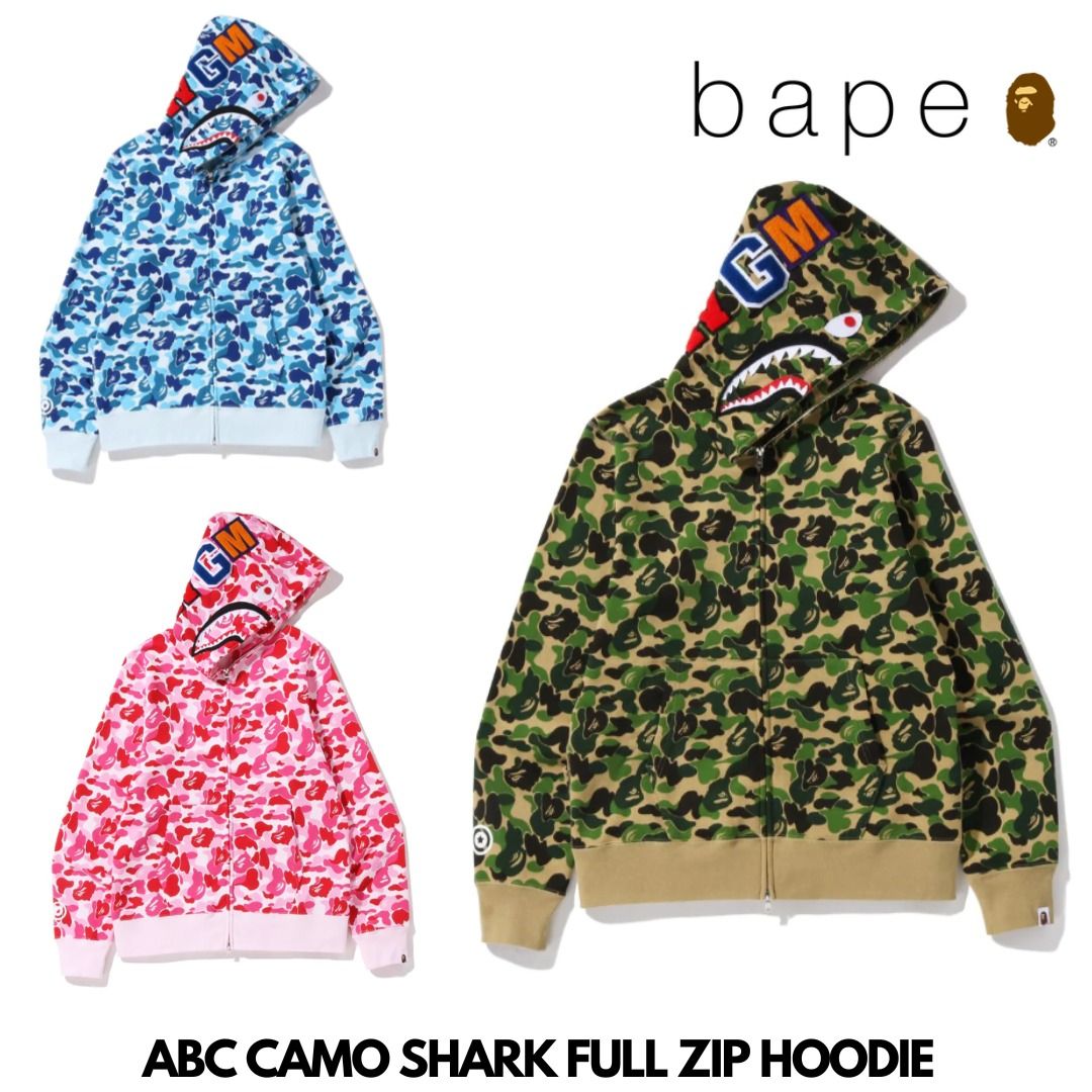 🇯🇵日本代購A BATHING APE ABC CAMO SHARK FULL ZIP HOODIE Bape衛衣