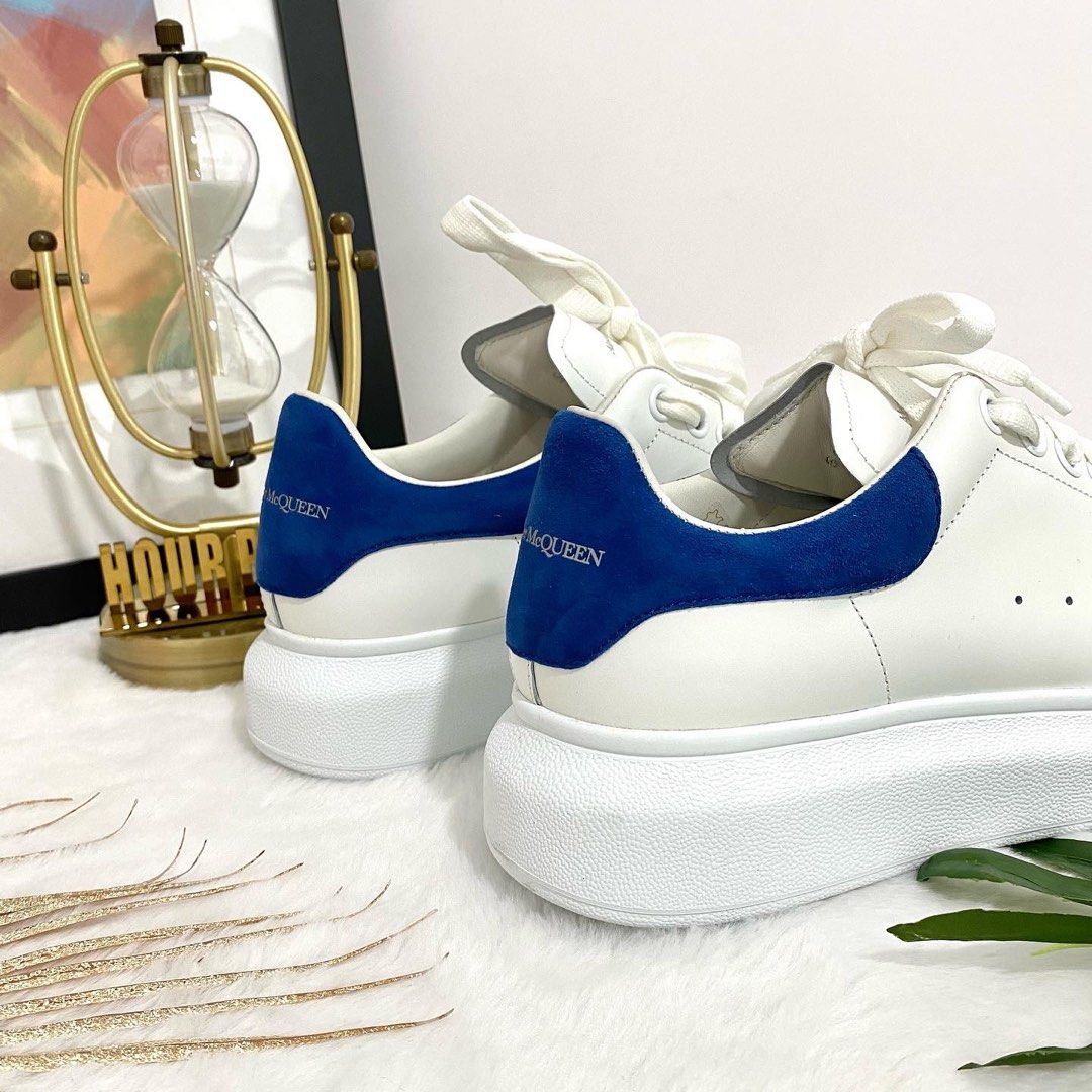 Alexander mcqueen top blue velvet sneakers
