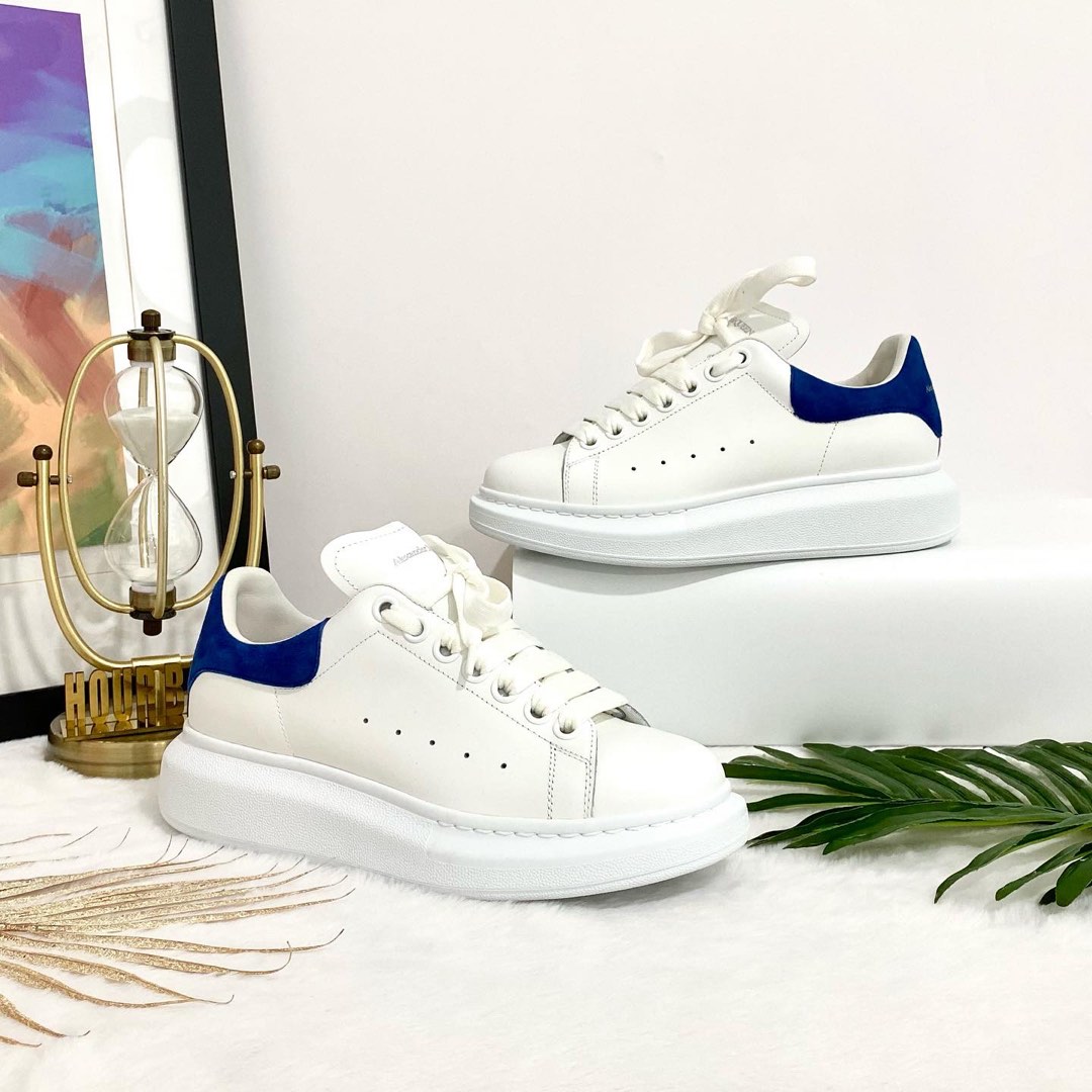 Alexander mcqueen top blue velvet sneakers