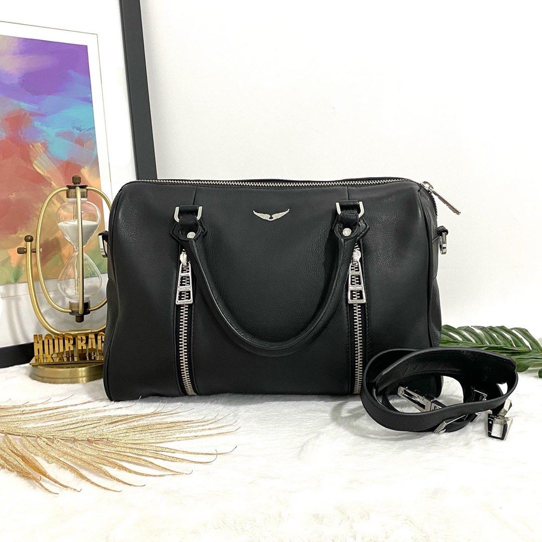 Authentic Zadig Voltaire Black Leather Medium Sunny Studs