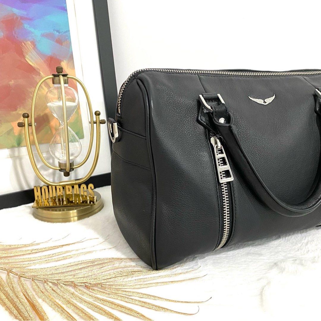 Authentic Zadig Voltaire Black Leather Medium Sunny Studs