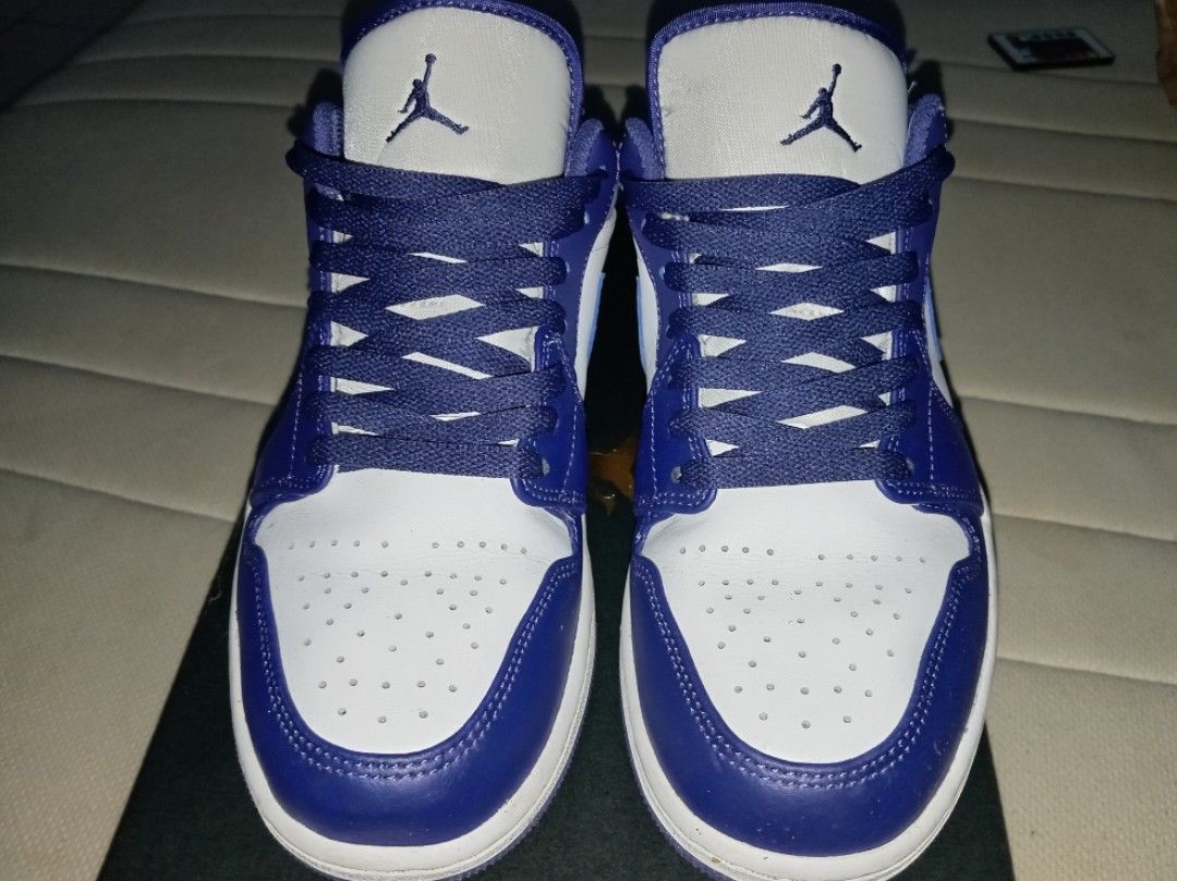 White purple sale and blue jordans