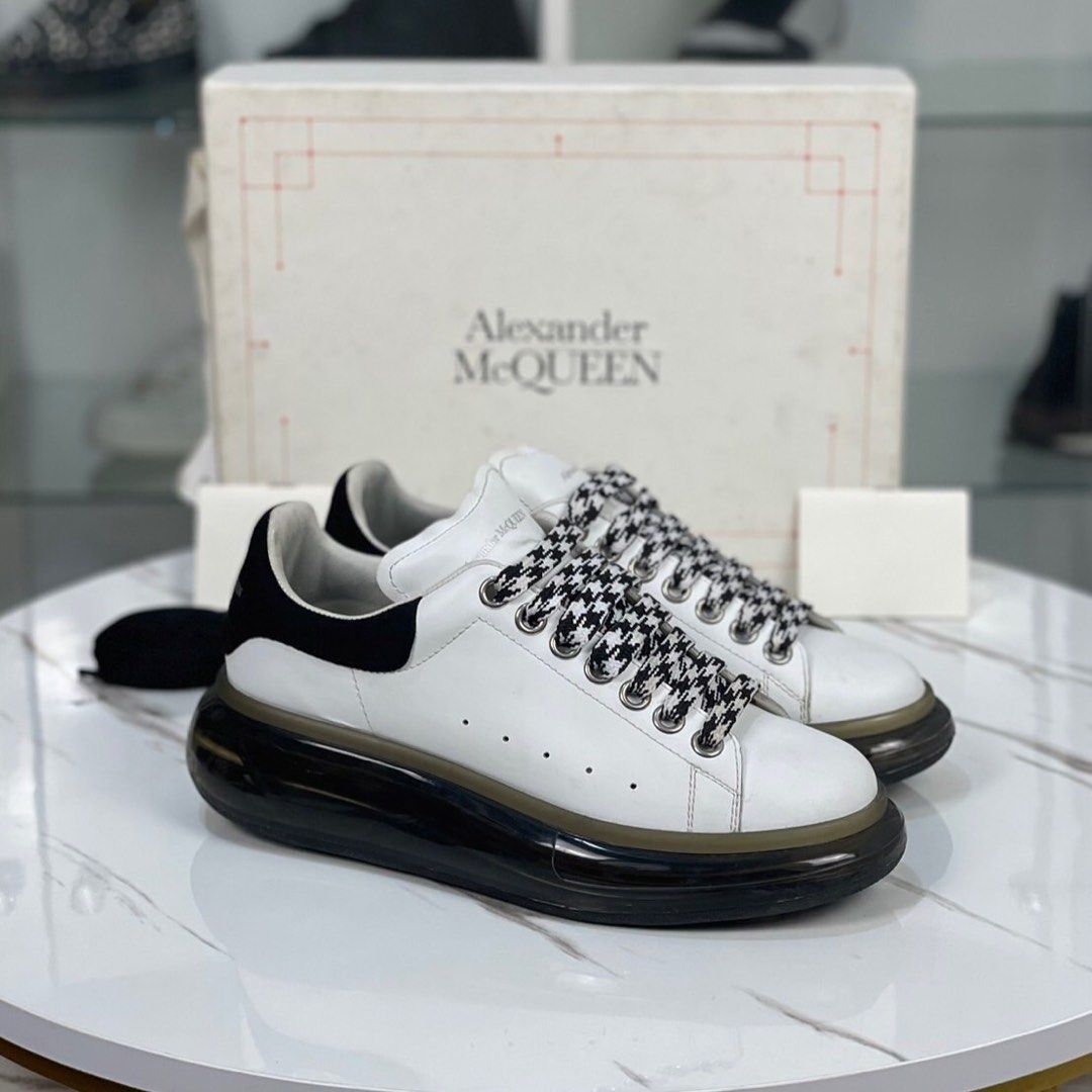 Alexander Mcqueen Black White Transparent Sole Sneakers