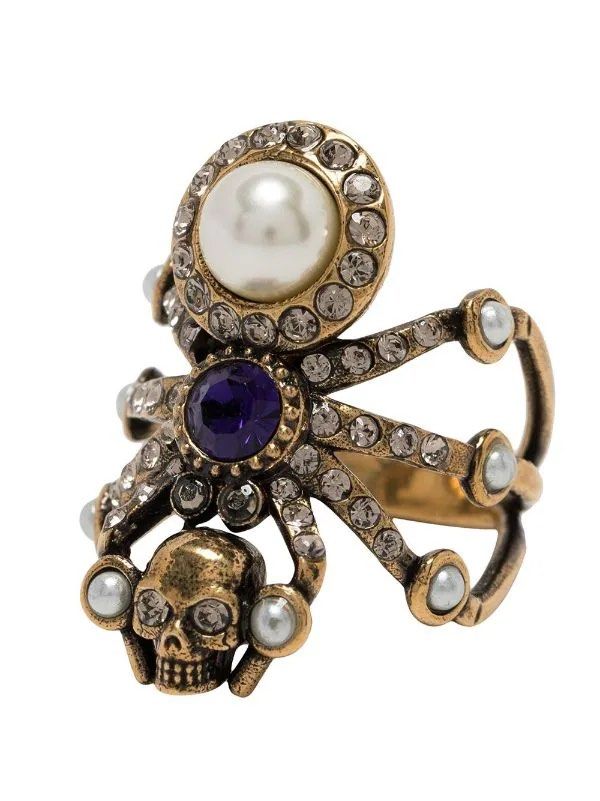 Alexander McQueen Embellished Spider Ring