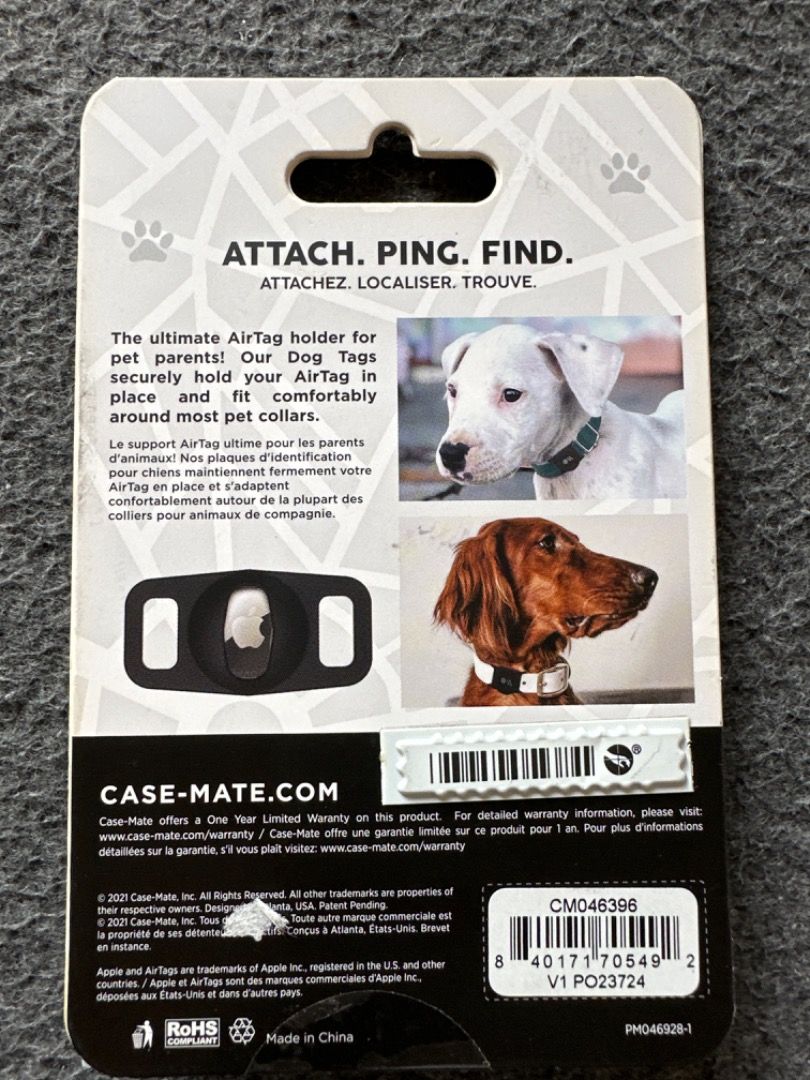Case-Mate Airtag Dog Collar Holder - Water Resistant Airtag Holder Dog Tag  - Protective Airtag Case for Dog Collar - Pet Collar Airtag Loop 