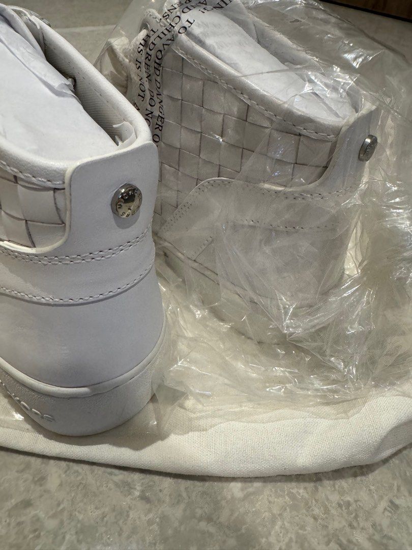 White mid top ankle sneakers