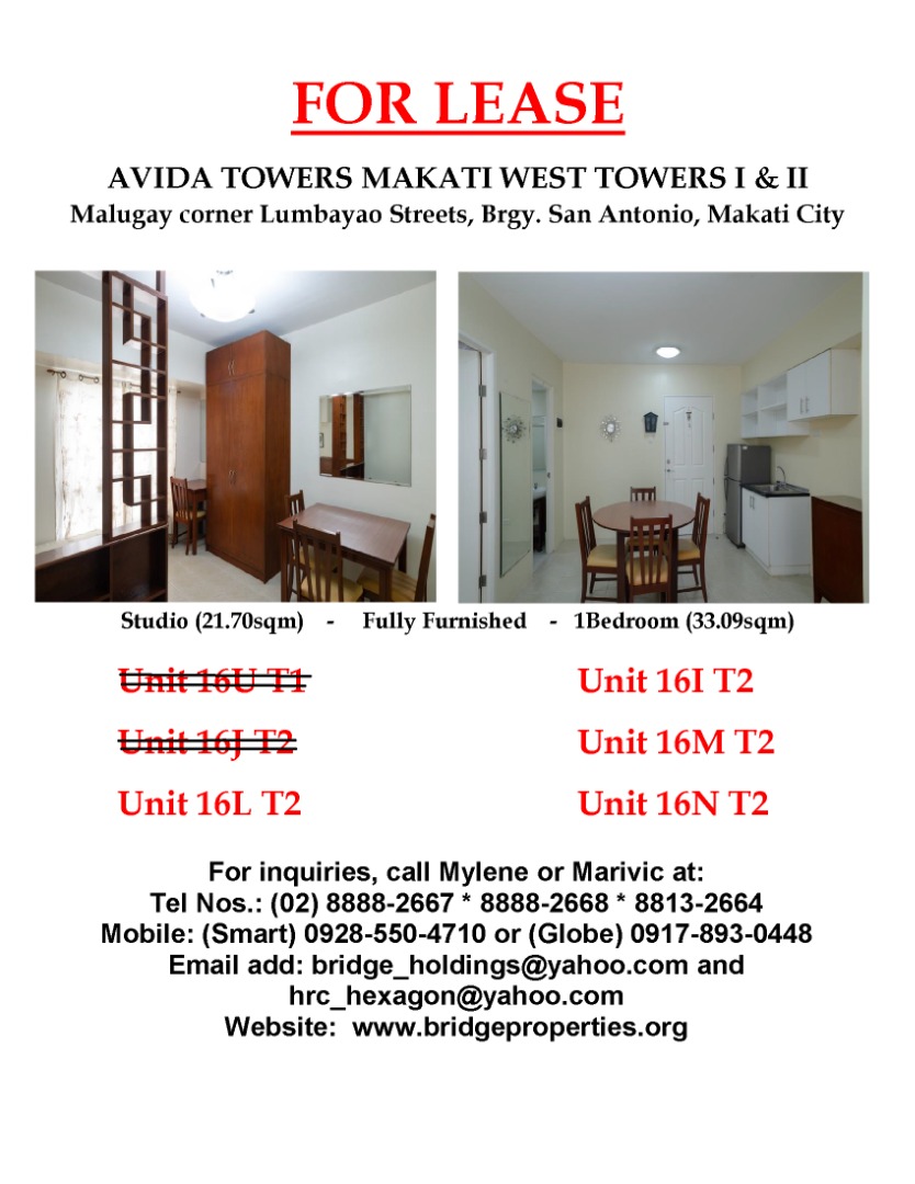 AVIDA TOWERS MAKATI WEST FOR LEASE, Property, Rentals, Apartments ...