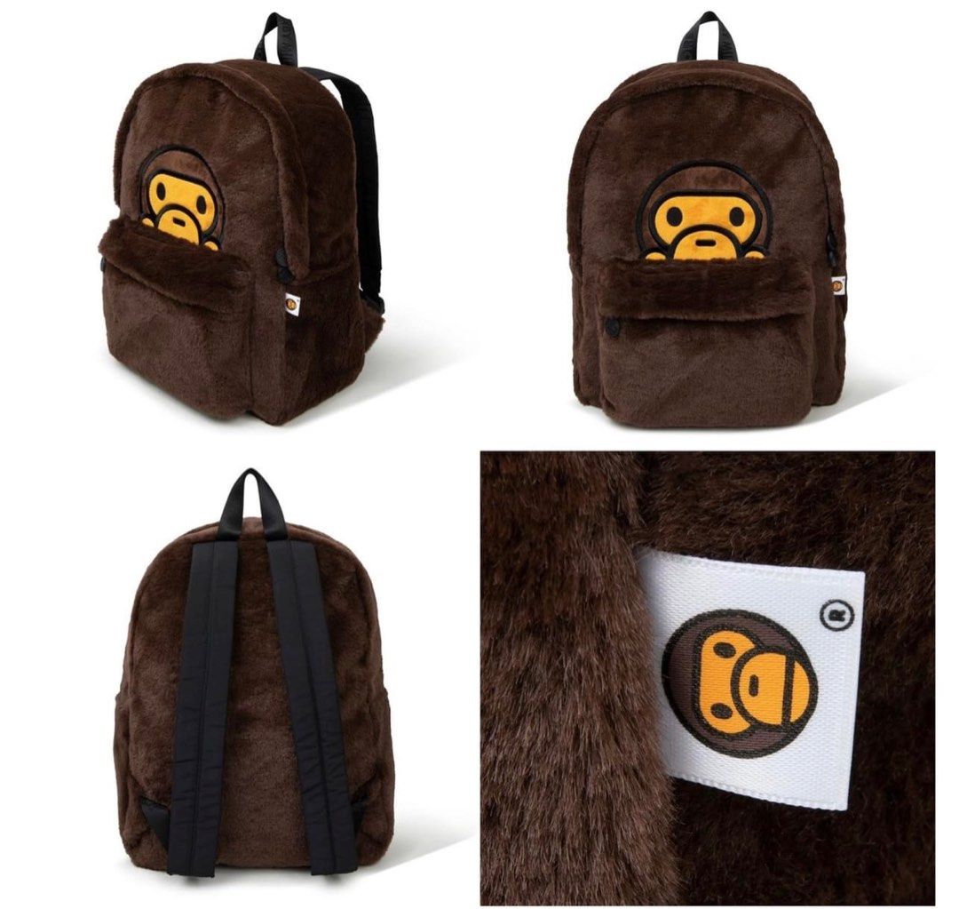 BABY MILO FUR BACK PACK Preorder]Bape Baby Milo Faux Fur Backpack