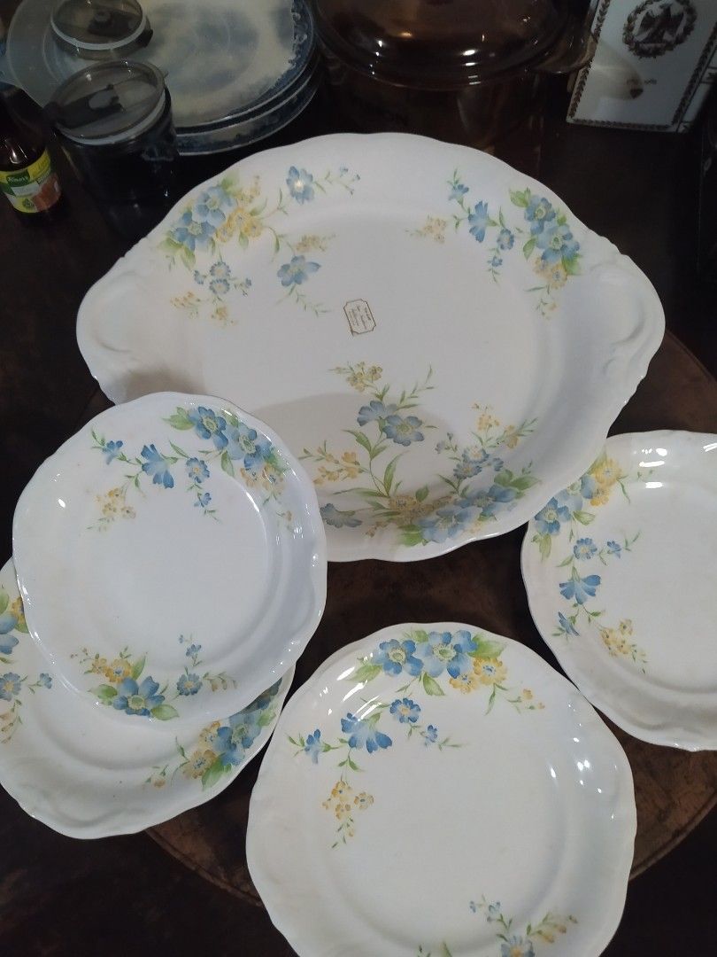 Big bandehado plate with 4 small plates (Category: Dinnerware & Cutlery) located in Quezon City. Submitted by kaije2008 (Listing ID 1281697755, Image 1). Description: selling big bandehado serving plate with 4 small plates new condition sm north area.