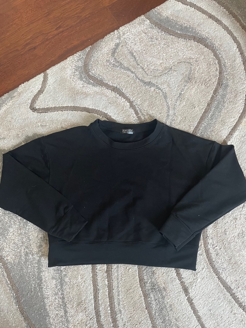 black crop top sweatshirt Women s Fashion Tops Longsleeves on