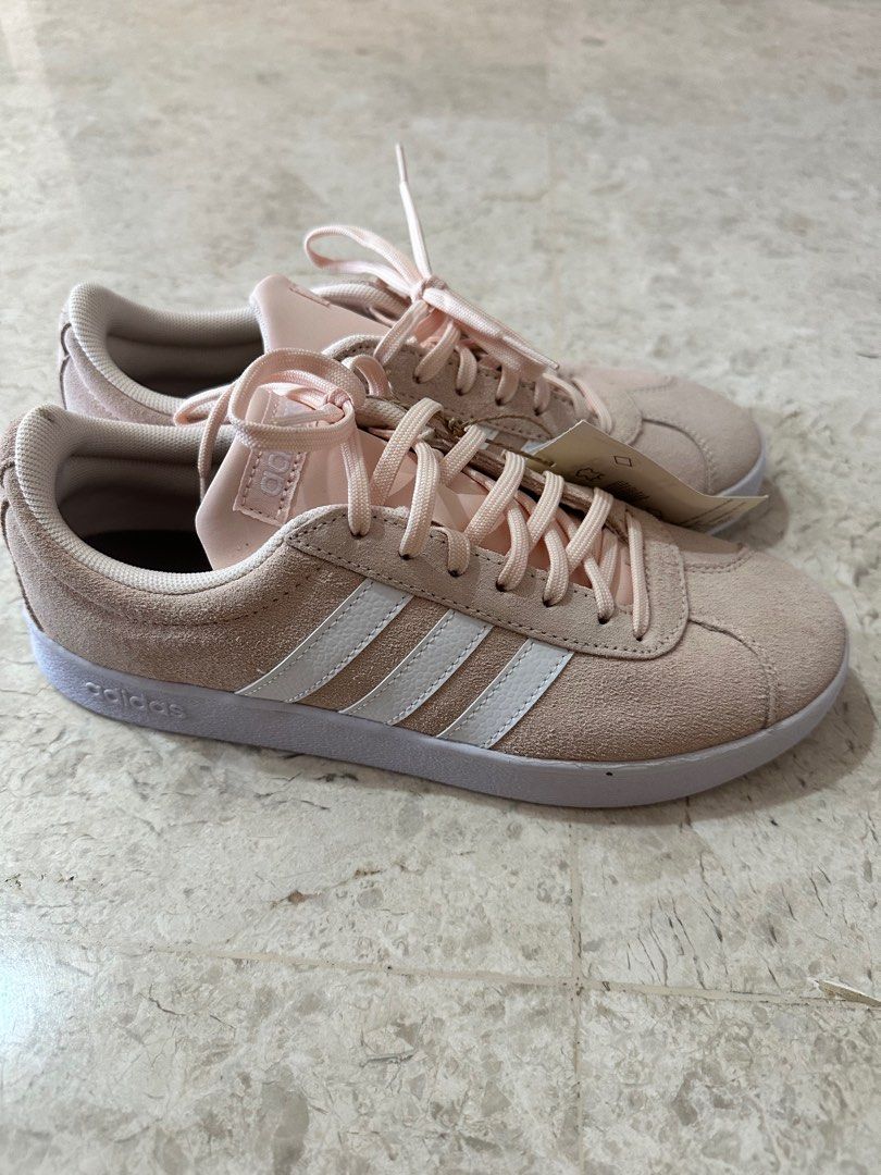 Light pink adidas top sneakers