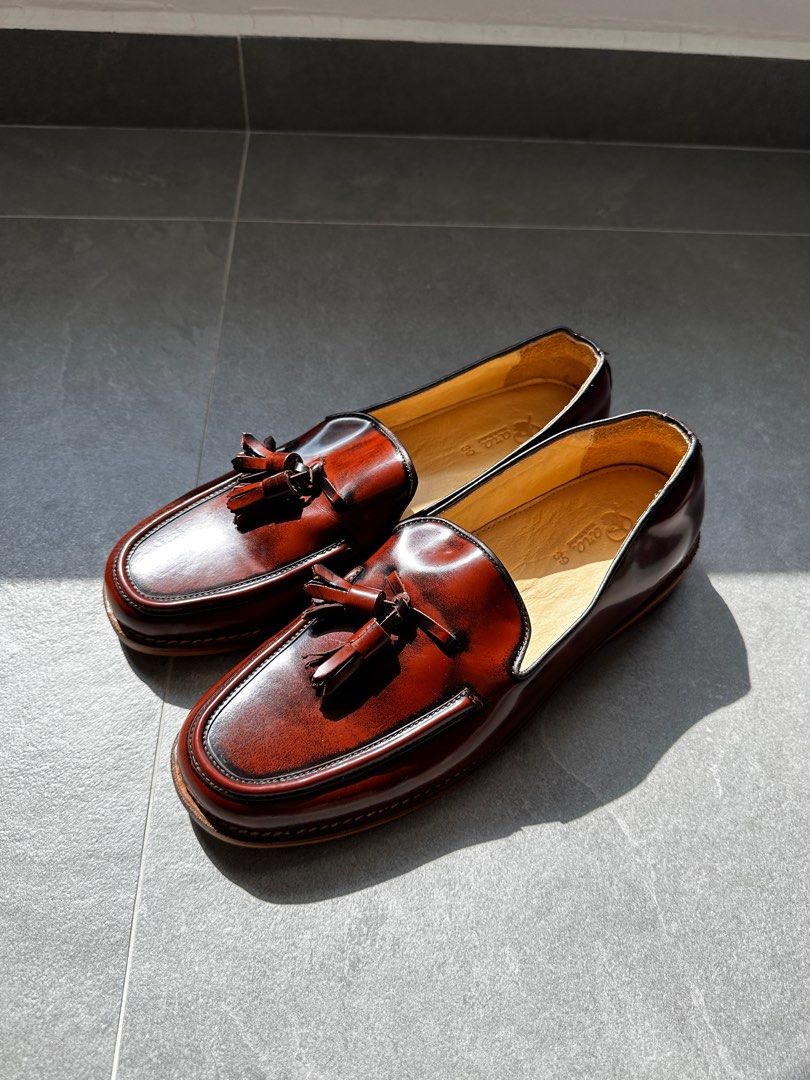 Burgundy Leather Loafers Men s Fashion Footwear Dress Shoes on