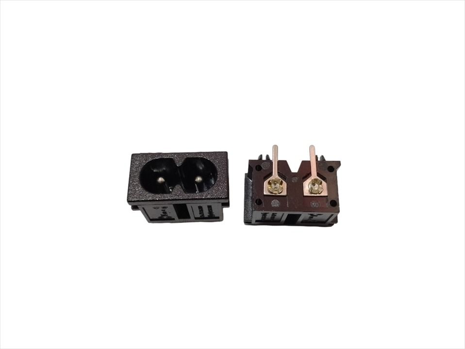 C8 MALE PLUG PANEL MOUNT ADAPTER, AC 250V 2.5A 2-PIN IEC INLET IEC ...