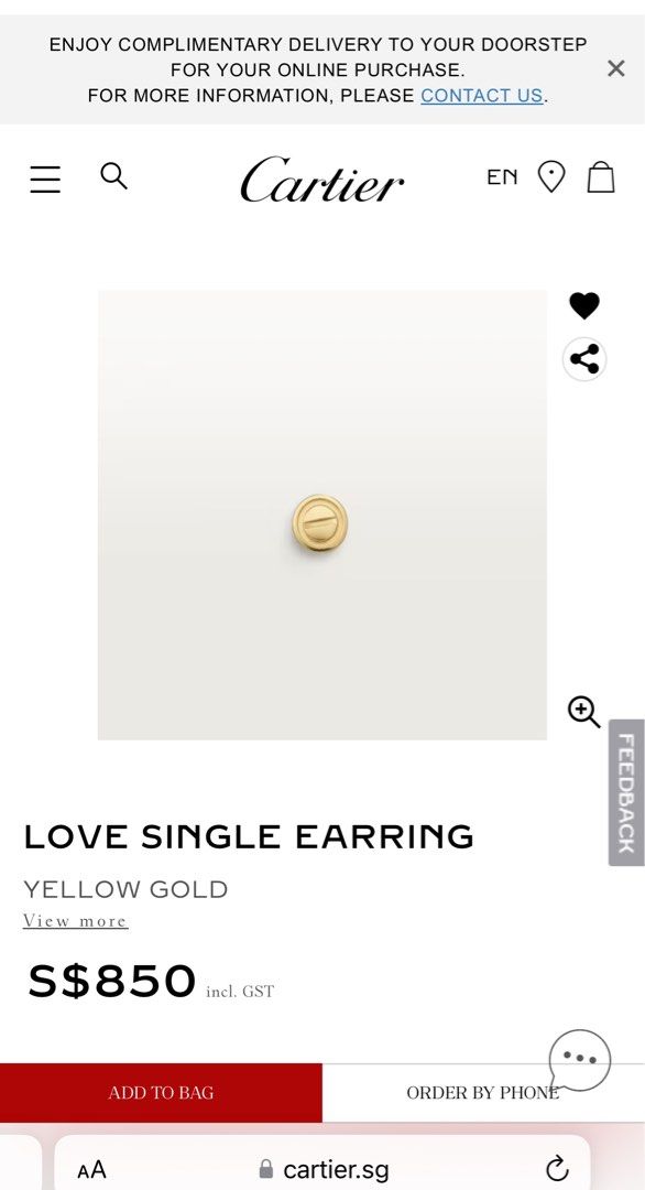 Cartier single on sale earring