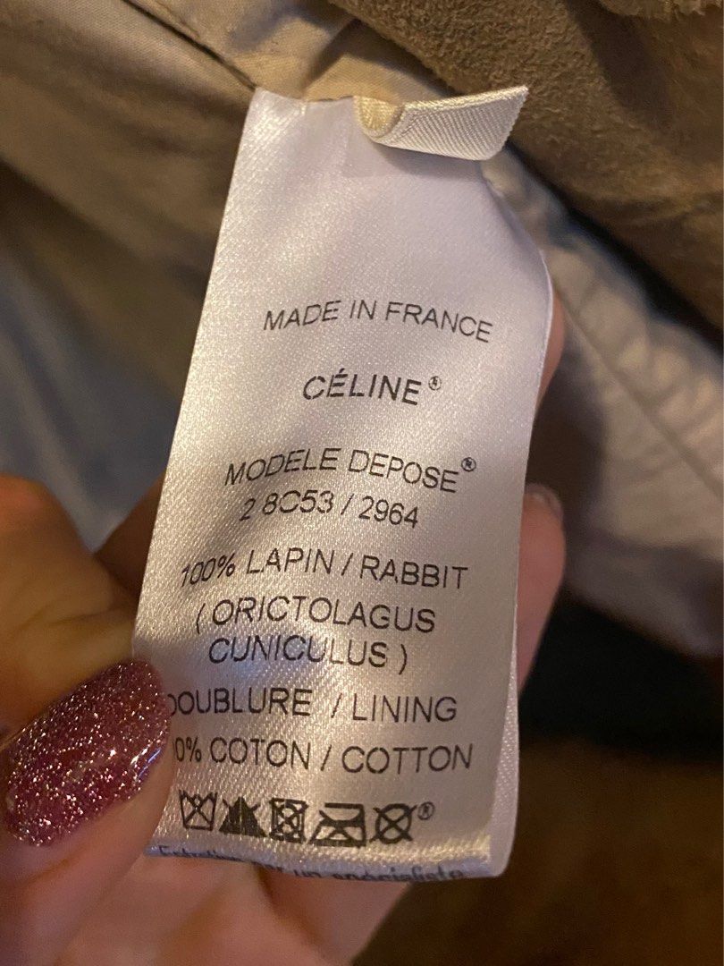 Celine Rabbit Fur Coat never worn with tag attached brown designer Jacket Genuine Fur Luxury Coat