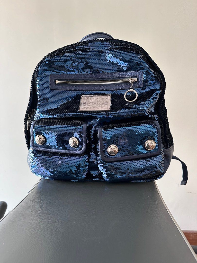 Coach top sequin backpack