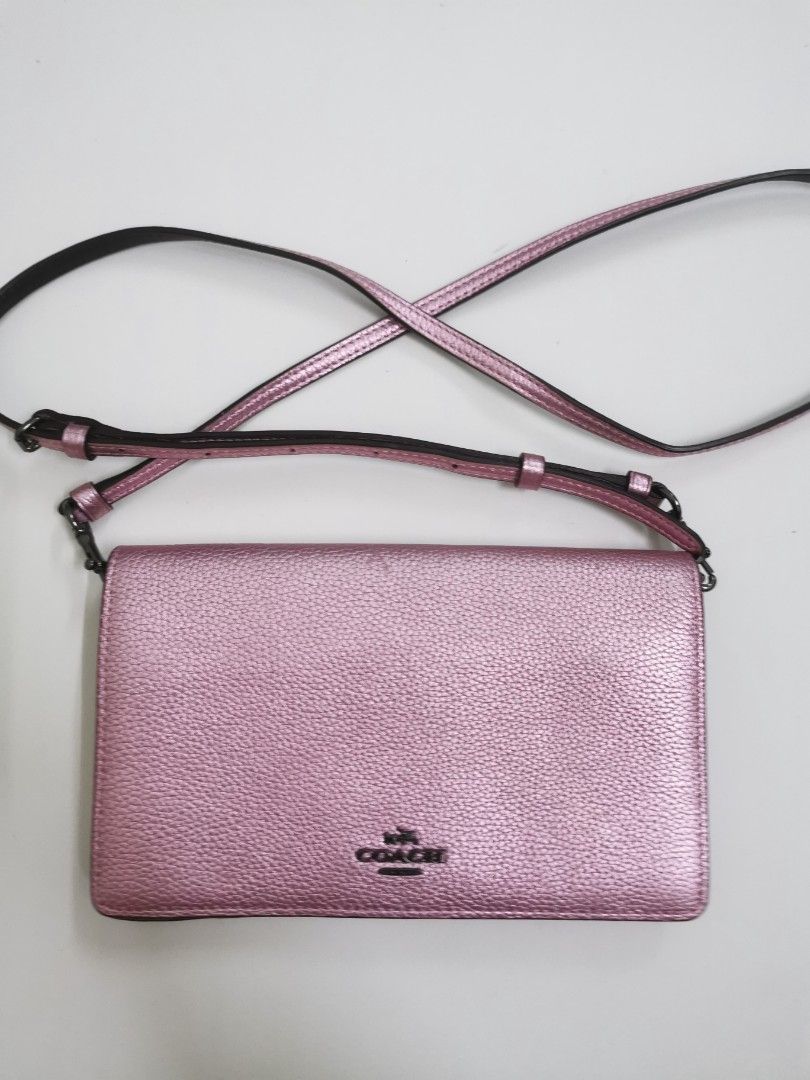 Pink metallic coach best sale purse
