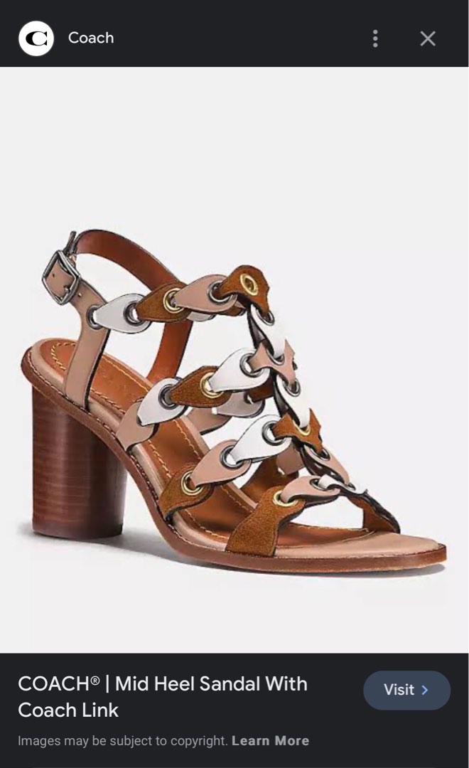 Mid heel sandal with coach hotsell link