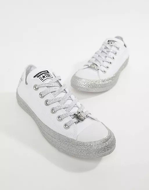 Chuck taylor sale silver glitter