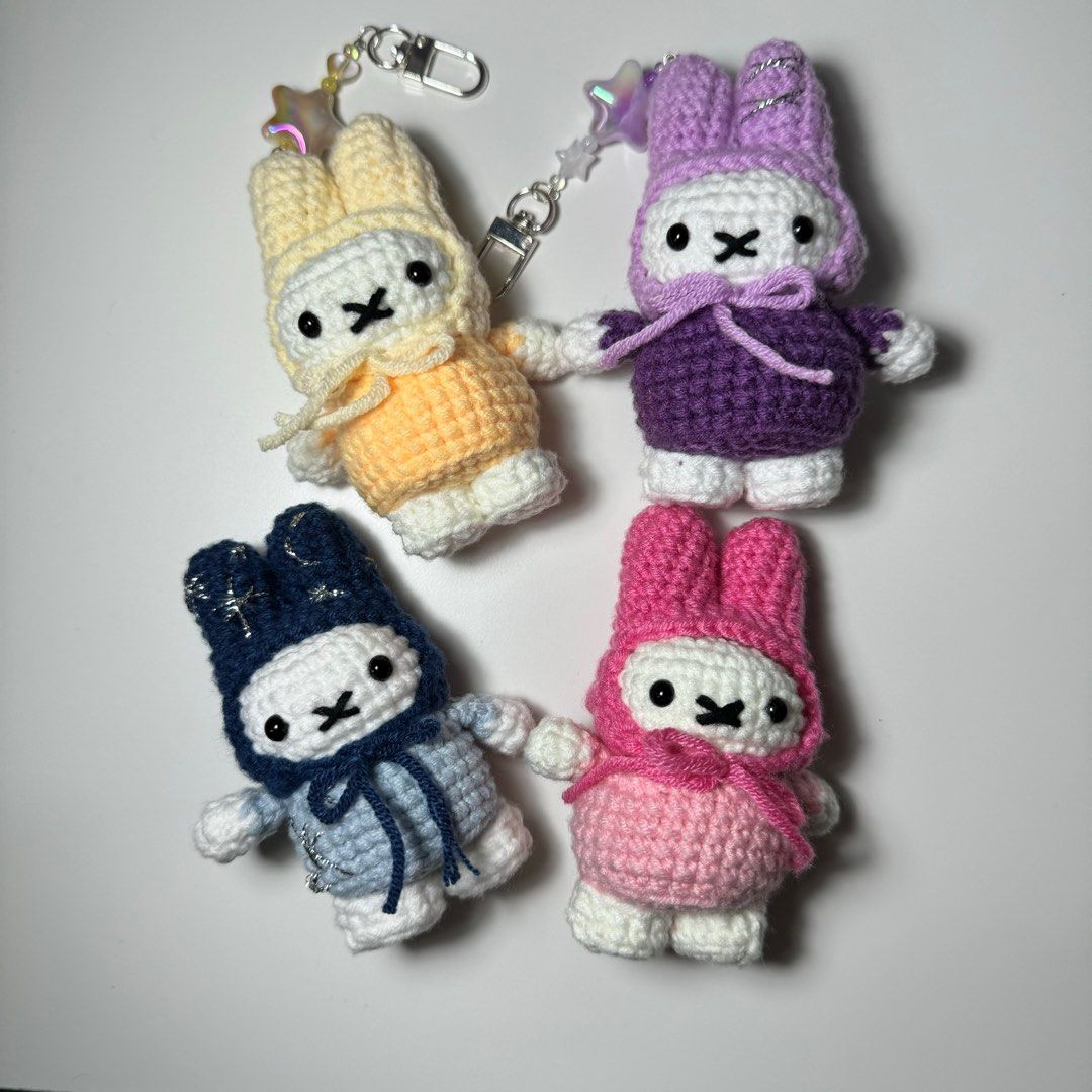 customisable crochet miffy keychain, Hobbies & Toys, Stationery & Craft
