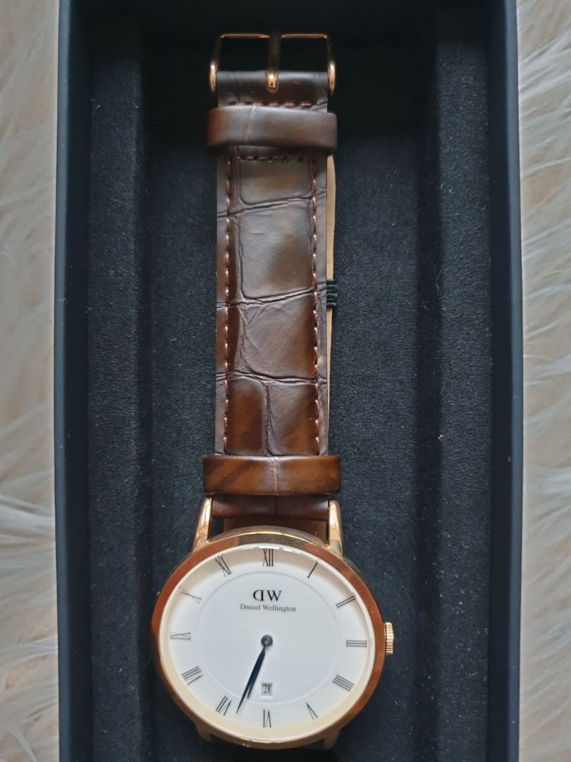 Daniel Wellington Premium Edition Luxury Mens Dapper 38mm York Rose Gold Brown Leather Watch 1102DW