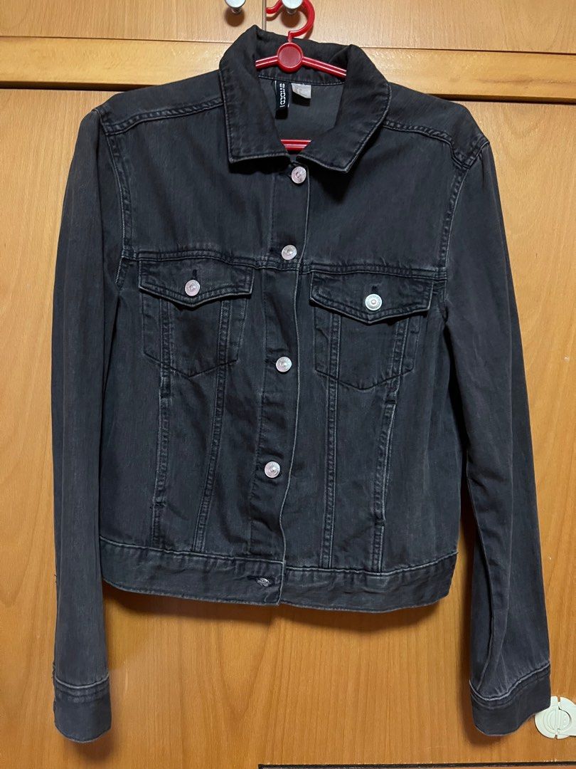 Denim Washed Black Jacket Outerwear Women s Fashion Coats