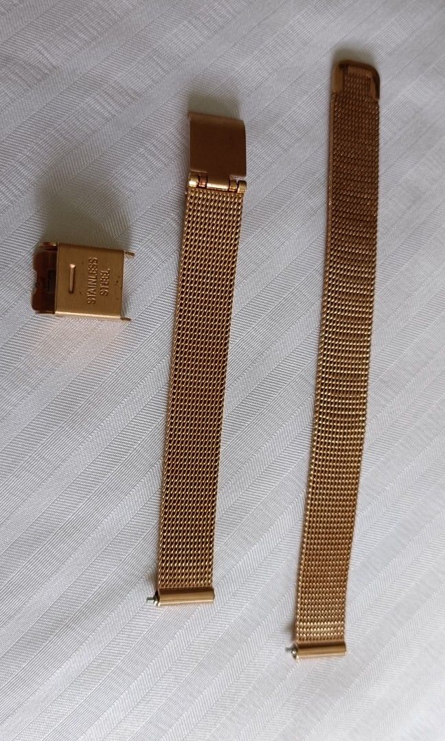 Gold coloured watch top straps