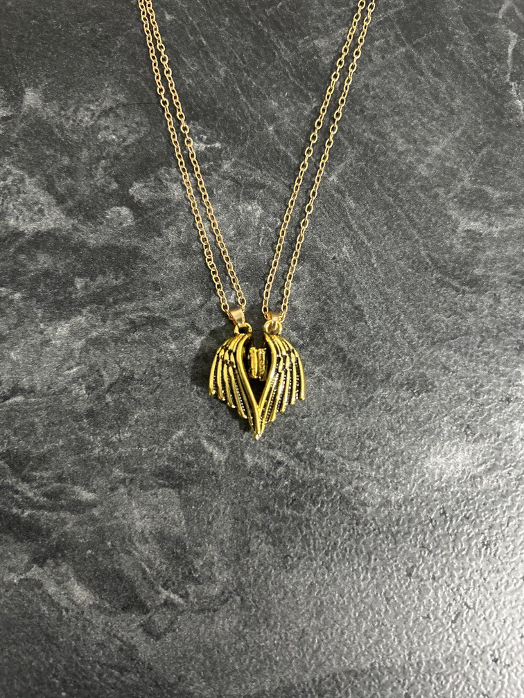 Gold angel wing sale pendant