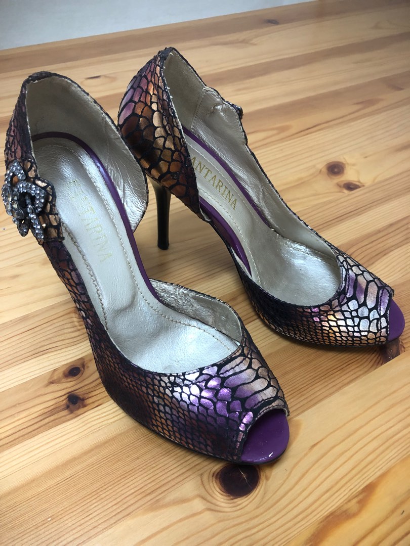 Purple outlet snakeskin heels