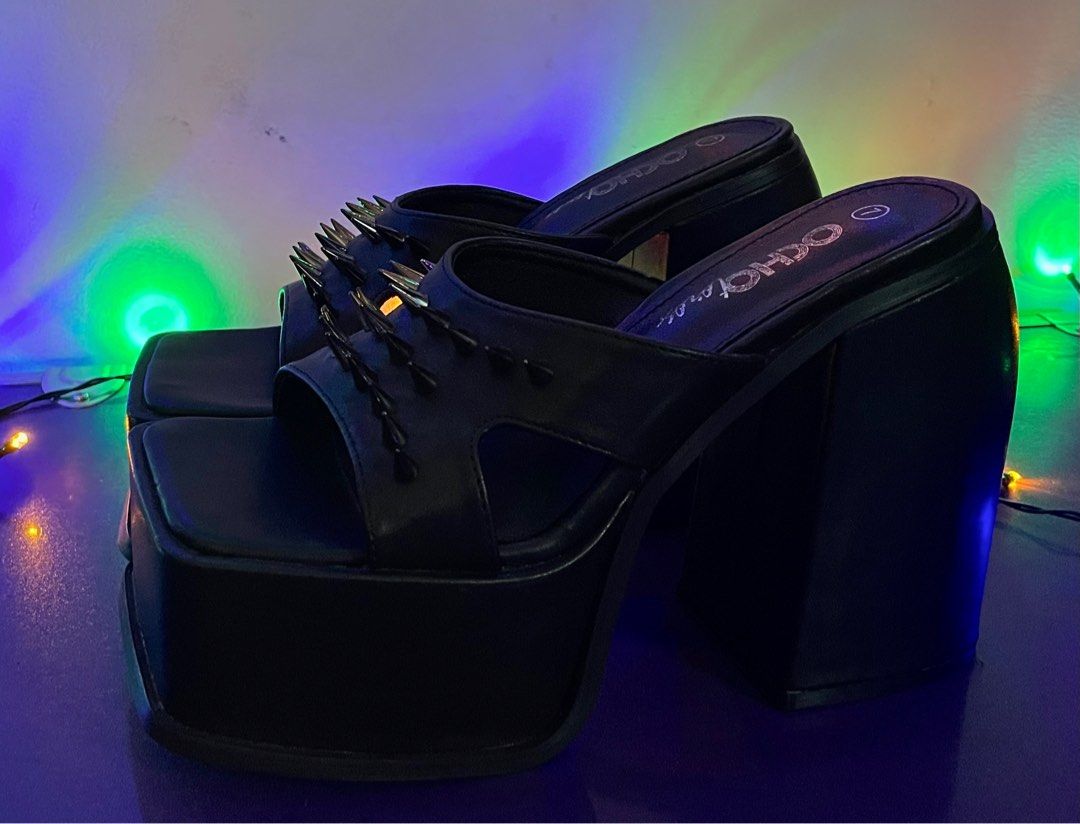 Chunky heel platform shoes outlet