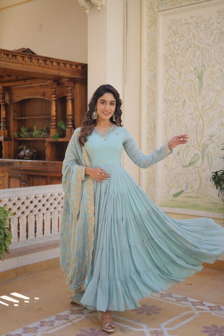Gown with dupatta